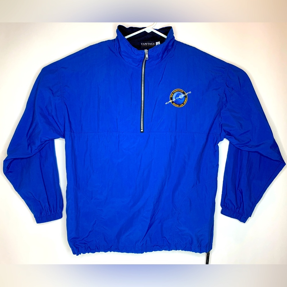 Vantage Custom Classics Mens L Blue SF Pursue the Pacific Nylon Jacket USA Made